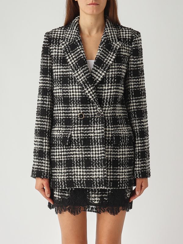 1. Giacca donna in tessuto bouclé Nero-Neve Twinset 252tt2111