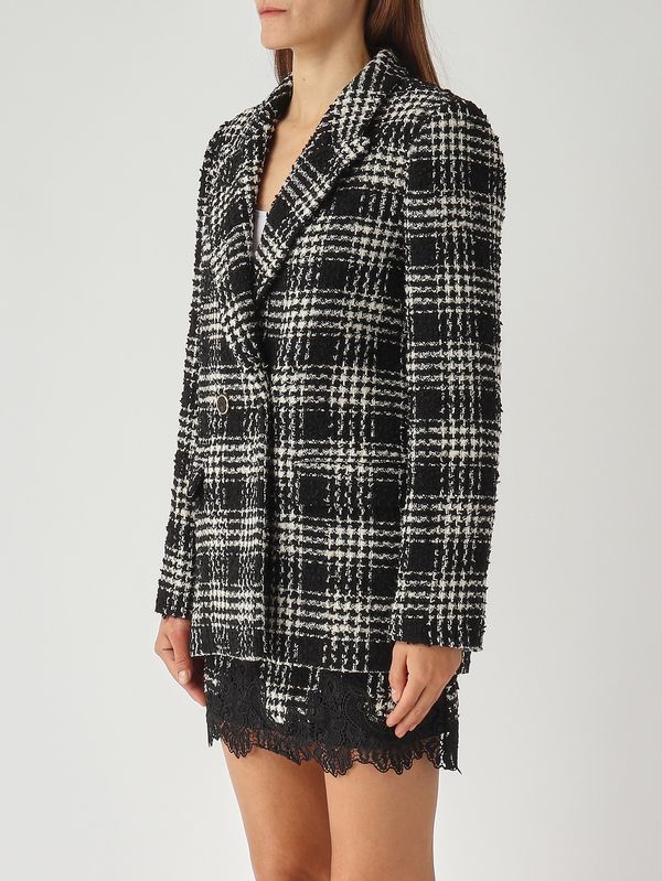 3. Giacca donna in tessuto bouclé Nero-Neve Twinset 252tt2111