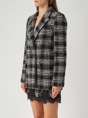 3. Giacca donna in tessuto bouclé Nero-Neve