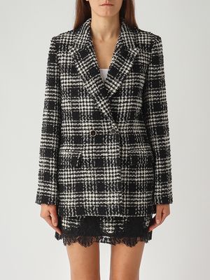 Veste femme en tissu bouclé Noir-Neige Twinset