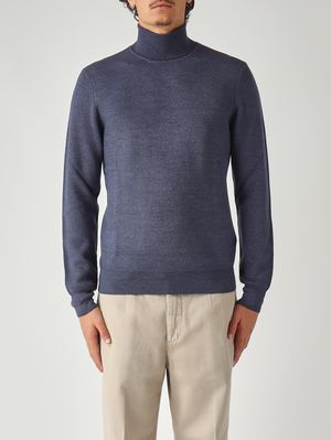 1. Jersey de cuello alto para hombre en lana Avio