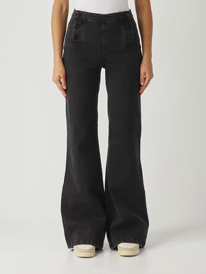 Women's stretch cotton jeans Black Twinset