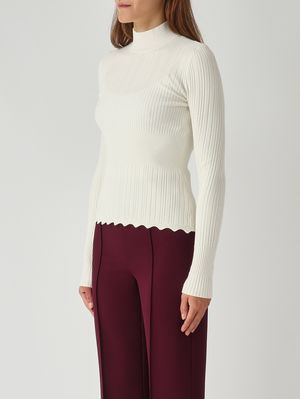 3. Women's viscose-blend mock turtleneck Snow