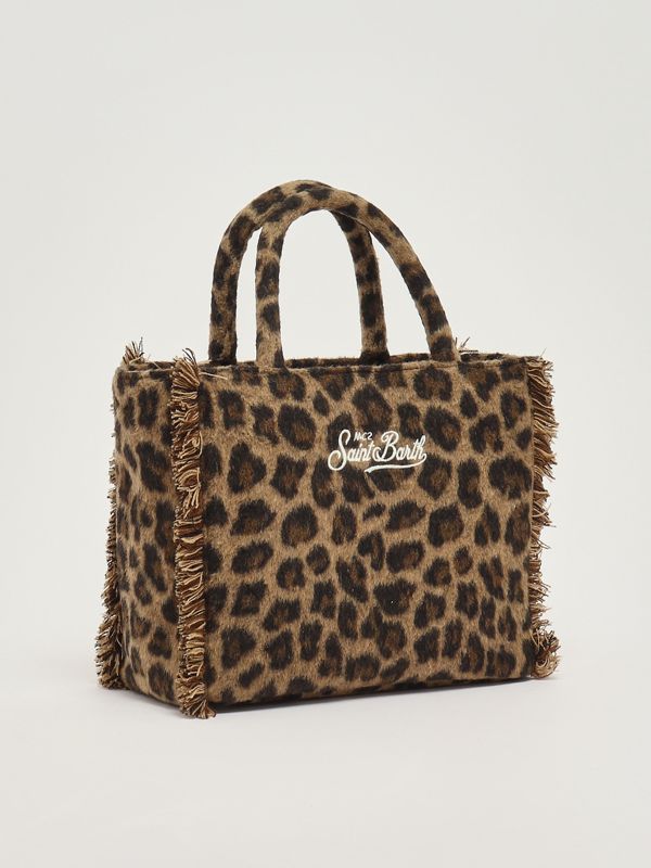 2. Bolso de mujer Colette Felt de mezcla de lana Leopardo Midi 18 Emb MC2 Saint Barth col0037