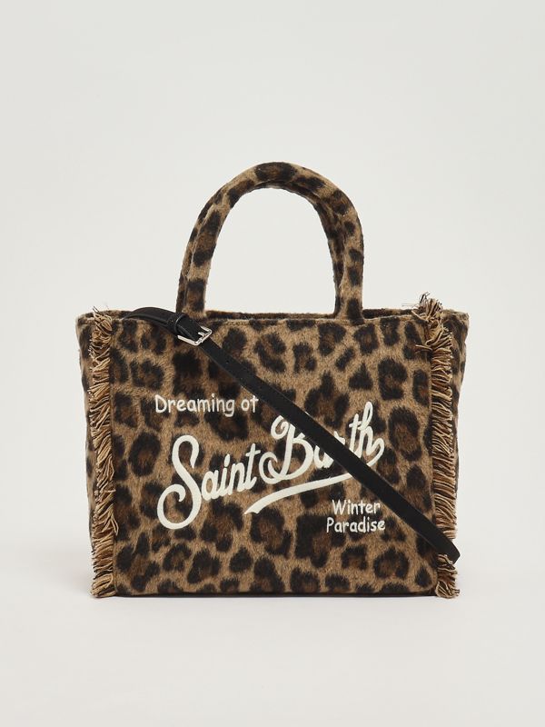 3. Bolso de mujer Colette Felt de mezcla de lana Leopardo Midi 18 Emb MC2 Saint Barth col0037