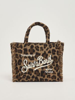 Damentasche Colette Felt aus Wollmischung Leopard Midi 18 Emb MC2 Saint Barth