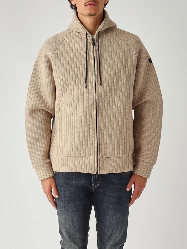 1. Felpa uomo Carrel in misto lana Rib 11 Beige MC2 Saint Barth crr0003