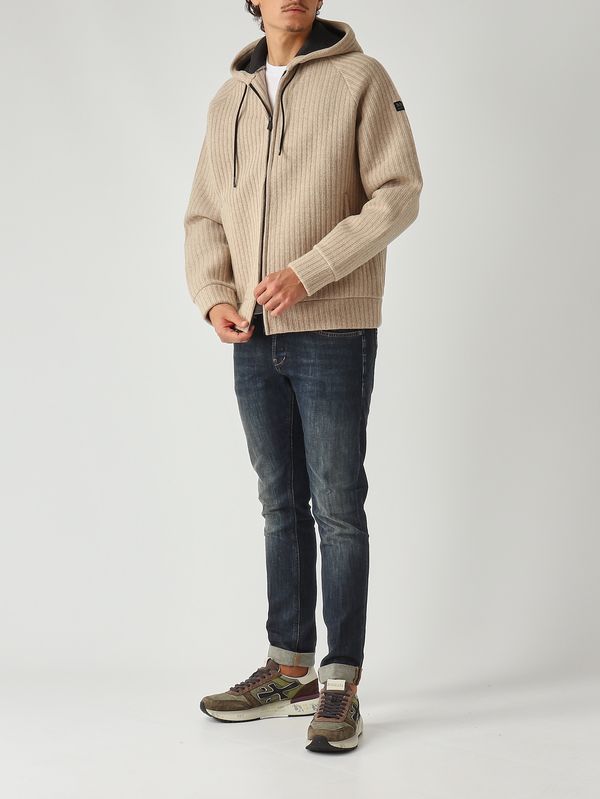 2. Felpa uomo Carrel in misto lana Rib 11 Beige MC2 Saint Barth crr0003