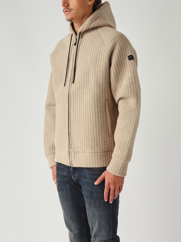 3. Felpa uomo Carrel in misto lana Rib 11 Beige MC2 Saint Barth crr0003