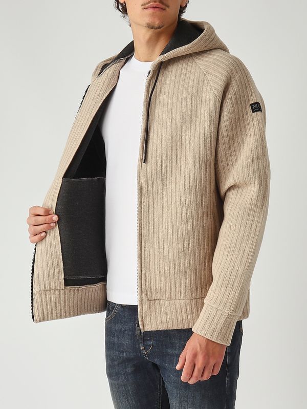 5. Felpa uomo Carrel in misto lana Rib 11 Beige MC2 Saint Barth crr0003