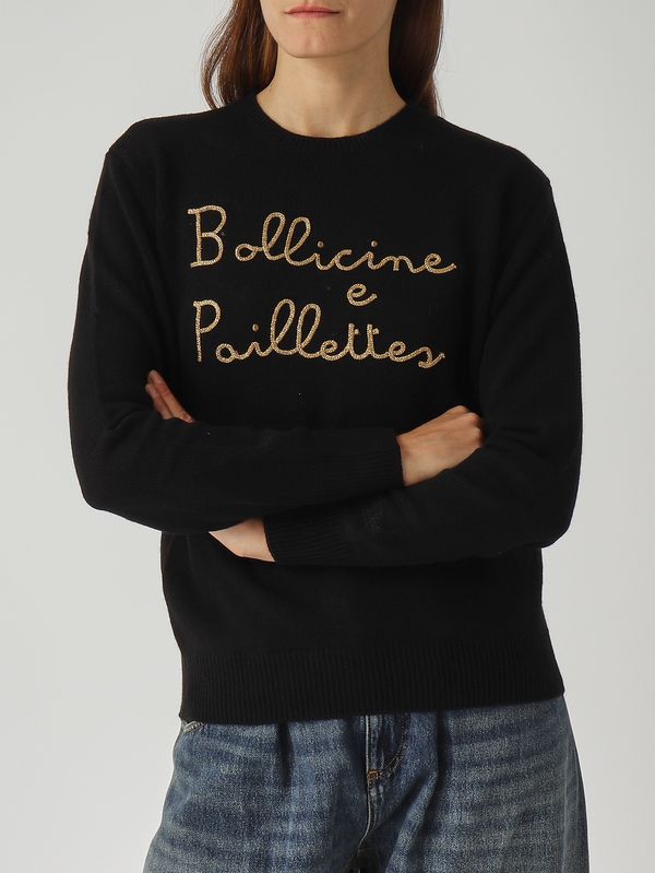 5. Maglia donna New Queen in misto lana e cachemire Bollicine 00l Emb MC2 Saint Barth que0010