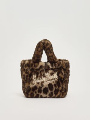 Women's Vanity Mini Soft Fur bag in faux fur Leopard 1910 Emb MC2 Saint Barth