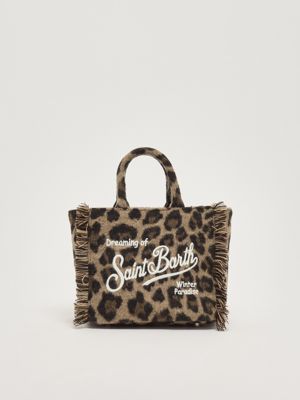 1. Sac Vanity Mini Felt en tissu effet laine pour femme Leopard Midi 18 Emb