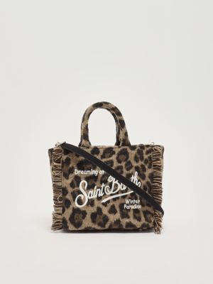 3. Sac Vanity Mini Felt en tissu effet laine pour femme Leopard Midi 18 Emb