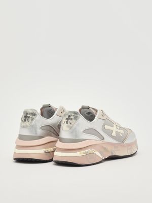 3. Moerund 7797 women's sneakers in nylon and suede Silver