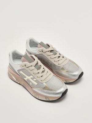 2. Moerund 7797 women's sneakers in nylon and suede Silver