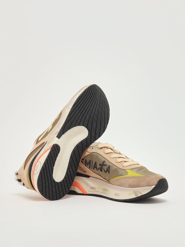 4. Zapatillas de mujer Moerund 7796 en piel y nailon Tórtola Premiata moerund7796
