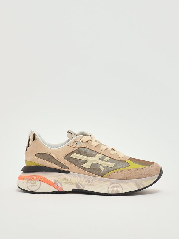 1. Zapatillas de mujer Moerund 7796 en piel y nailon Tórtola Premiata moerund7796