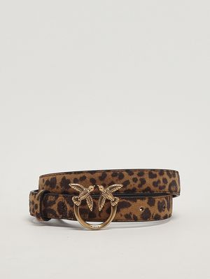 Cintura donna Love Berry H2 in suede Animalier Pinko