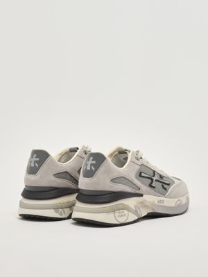 3. Moerun 7304 men's sneakers in leather and mesh Light Gray