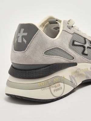 5. Moerun 7304 men's sneakers in leather and mesh Light Gray