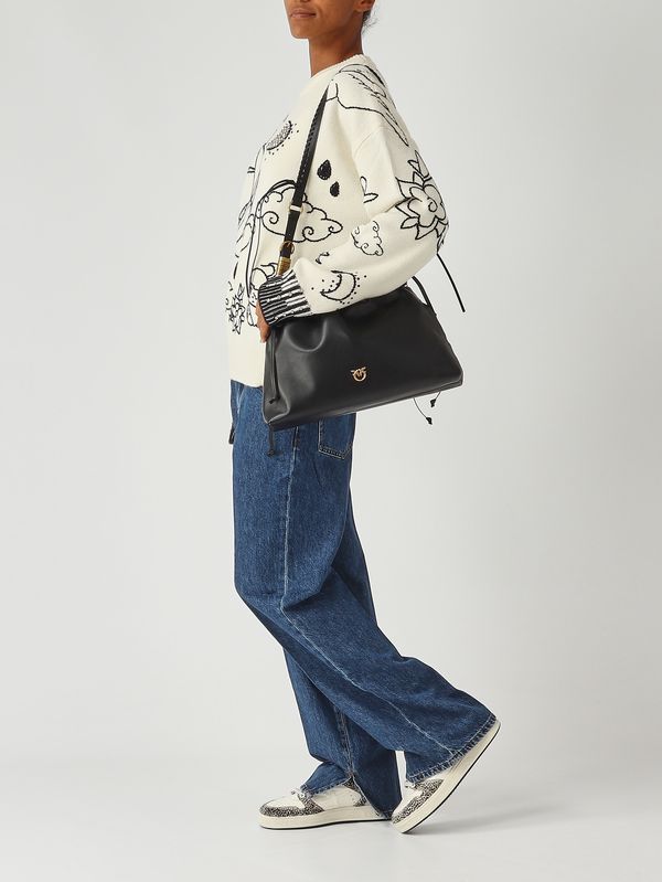 2. Bolso clutch de piel para mujer Negro Pinko 105825a0qo
