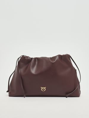 Borsa donna Clutch in pelle Mogano Pinko