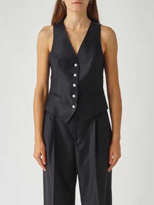 Giselle women's stretch wool vest Blue Tagliatore