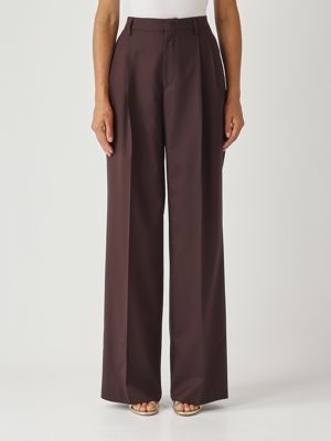 Pantalon en laine mélangée extensible P-Ebony pour femme Moro Tagliatore