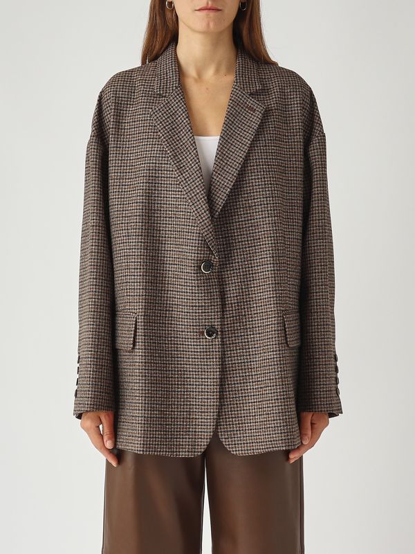 Nine in the morning Tecla women's wool jacket - Black-Brown