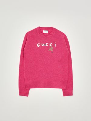 Mädchenpullover aus Wolle Fuchsien Gucci