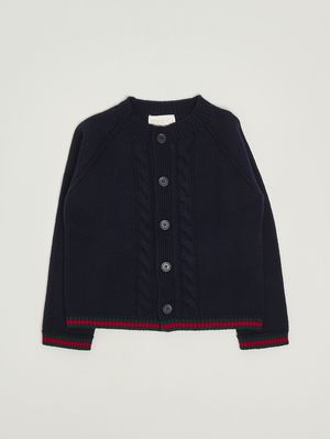 1. Cardigan neonato in lana Blu
