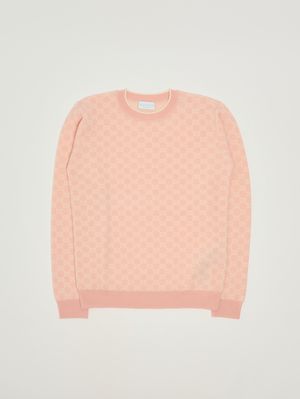 Mädchenpullover aus Wolle Rosa-Weiß Gucci