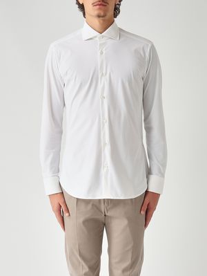 Herrenhemd aus technischem Gewebe Weiß Guglielminotti