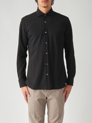 Herrenhemd aus technischem Gewebe Schwarz Guglielminotti