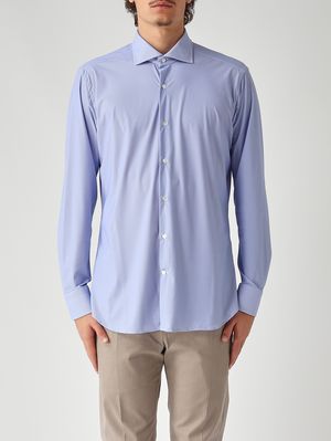 Herrenhemd aus technischem Gewebe Azurblau Guglielminotti