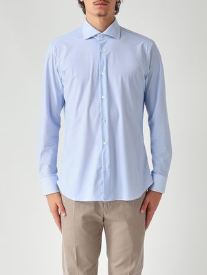 Herrenhemd aus technischem Gewebe Hellblau Guglielminotti