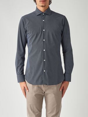Herrenhemd aus technischem Stoff Blau Guglielminotti