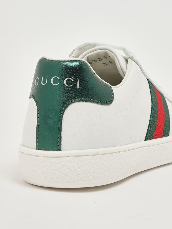 5. Baskets en cuir pour enfants Blanc Gucci 433148cpwe0
