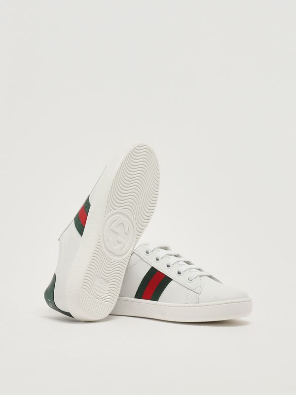 4. Baskets en cuir pour enfants Blanc Gucci 433148cpwe0