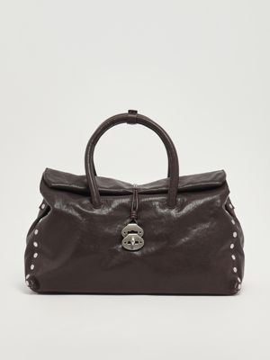Dotta XL women's leather bag Dark Brown Zanellato