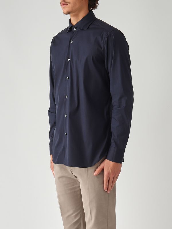 3. Chemise homme en coton mélangé stretch Bleu marine Guglielminotti 1d43gre