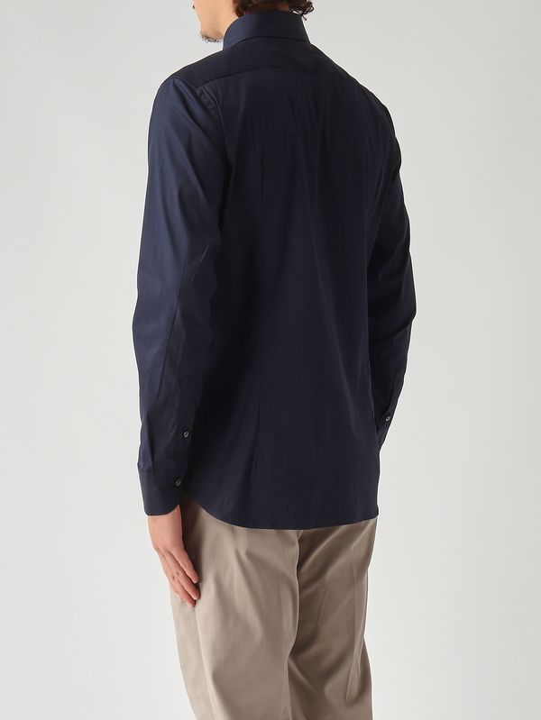 4. Chemise homme en coton mélangé stretch Bleu marine Guglielminotti 1d43gre