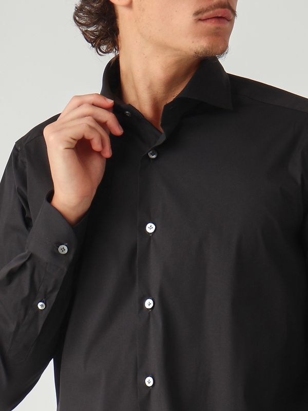 5. Chemise homme en coton mélangé stretch Noir Guglielminotti 1d43gre