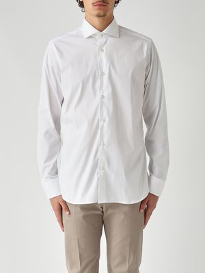 Herrenhemd aus Stretch-Baumwollmischung Weiß Guglielminotti