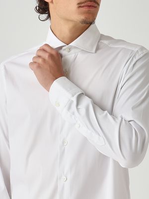5. Chemise homme en coton mélangé stretch Blanc