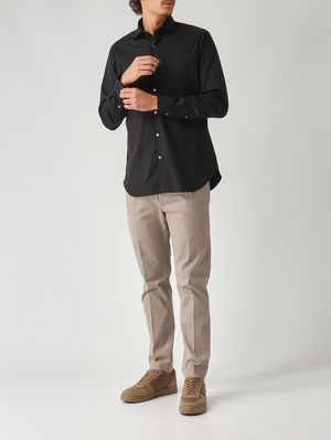 2. Chemise homme en coton mélangé stretch Noir