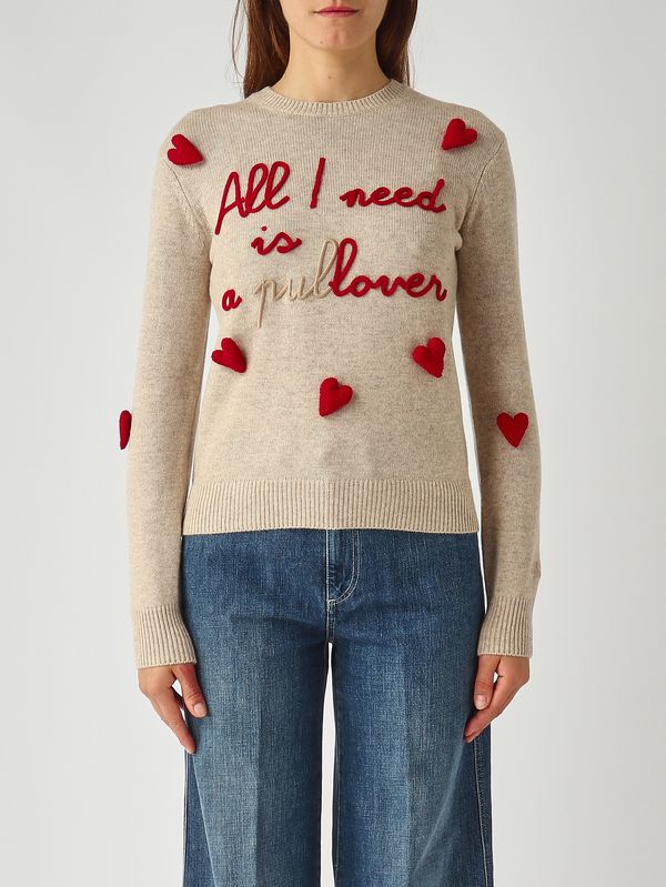 1. Maglia donna New Queen in misto lana e cachemire Need Pullover 11 Patch MC2 Saint Barth que0010