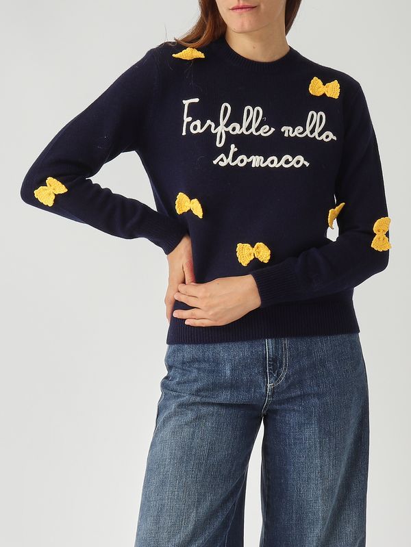 5. Maglia donna New Queen in misto lana e cachemire Pasta Farfalle 61 Patch MC2 Saint Barth que0010