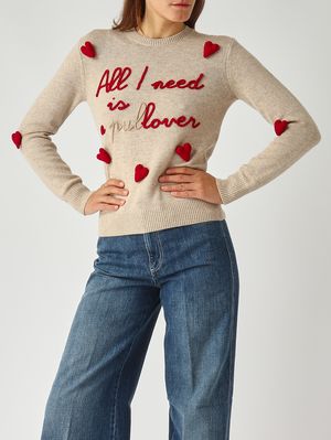 5. Maglia donna New Queen in misto lana e cachemire Need Pullover 11 Patch